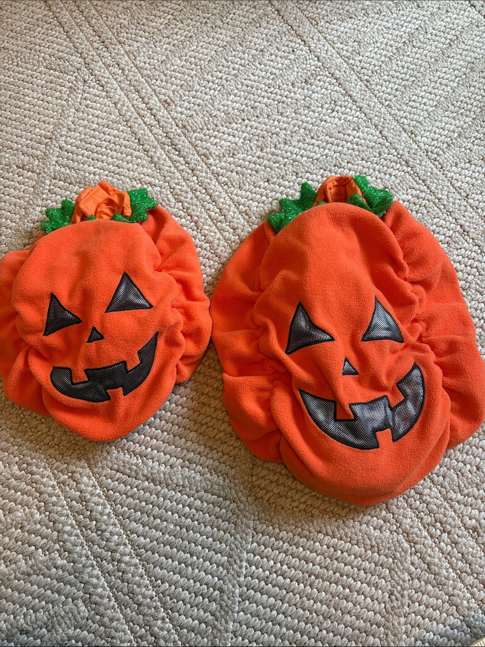 Set of Orange dog Pumpkin Jack-O'-Lantern Costumes small and medium lights up